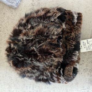 Black and Brown rabbit hat